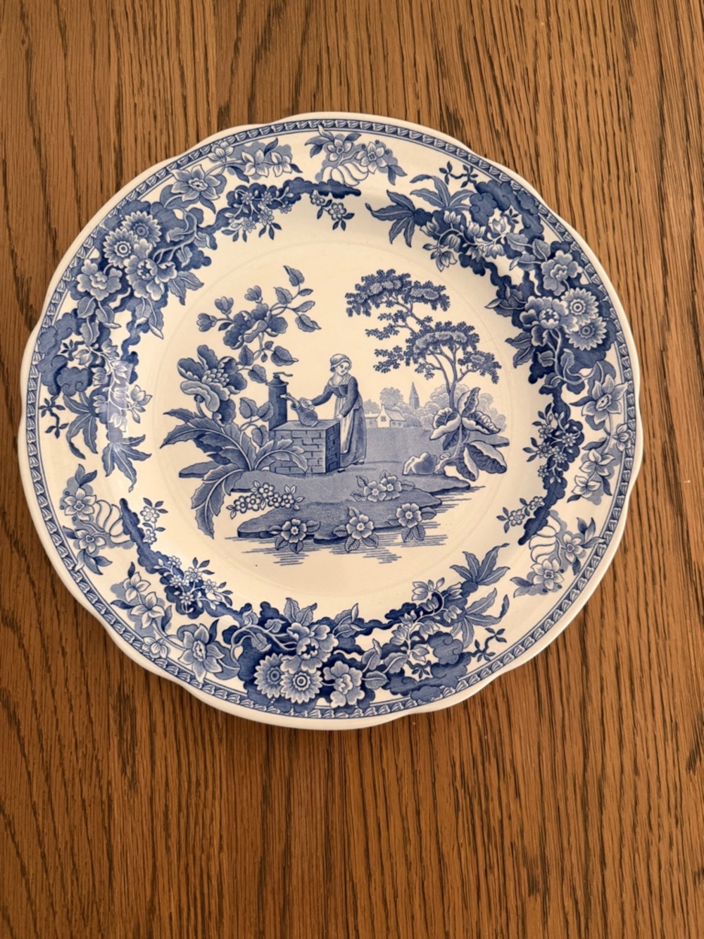 Spode Blue Floral Transferware Dinner Plate - Classic Blue and White